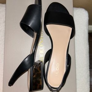 ALDO Black Sandals with little cheetah heel
